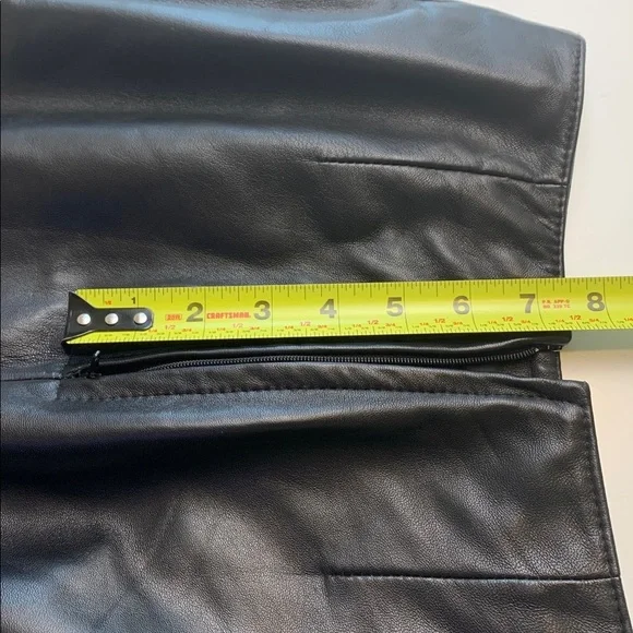 Danier Black Italian Leather Maxi  Skirt, Fully Lined, Kick Slit - Picture 8 of 11